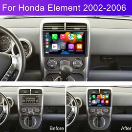 4+64G Android 14 Car Stereo Radio for Honda Element 2003 2004 2005 2006, 10.1" IPS Touchscreen Wireless CarPlay Android Auto Car Radio with GPS Navigation SWC WiFi Bluetooth DSP AHD Camera Mic