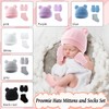 Degpum 6 Pcs Preemie Hats Mittens and Socks Set Cotton
