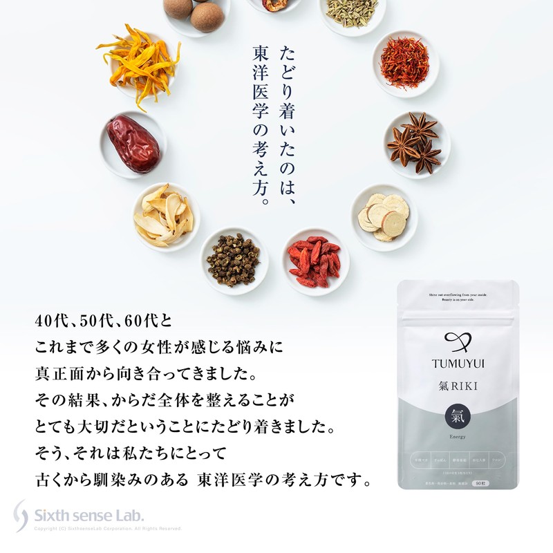 TUMUYUI 氣RIKI（きりき） マカ スッポン 亜鉛含有酵母 田七人参 ウコン 疲れサプリ 90粒入り