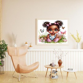 XTXGERL Frameless Paint by Numbers Kit for Adults and Beginner 16x20 Inch Canvas African Women Paint by Number Educational Creative Art Set for Beginners Perfect for Home Wall