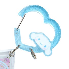 Sanrio 432261 Clear Pouch with Carabiner, Character Grand Prize, Colorful Heart Series, Cinnamon Roll, Cinnamoroll, Character