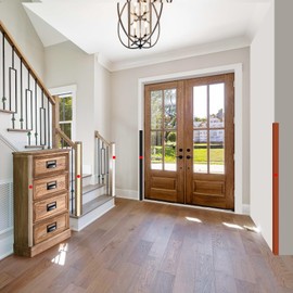 MONOID Wall Corner Protector Furniture Bumper - Pack of 2 Self Adhesive Table Cabinet Guards for Walls Edge Protection - 1.18 inch x 1.18 inch x 31.5 inch, Easy to Apply – No Tools Needed - Brown