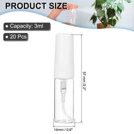 PATIKIL 2ml Glass Mini Perfume Sample Bottles, 20 Pcs Fine Mist Refillable Empty Mini Spray Bottle Fragrance Sample Bottles Sprayer for Perfume Travel Liquid Essential Oil, White
