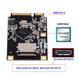 chenyang MINI PCI-E Riser Card Adapter, MINI PCI-E to Oculink SFF-8612 SATA Hard Drive Expansion Card Adapter