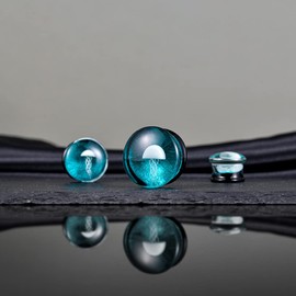 COOEAR 1 Pair Fashion Drop Earrings Blue Expansive Cosmic Star Ear Piercing Plugs 8 mm to 25 mm, Glass, Sandstone