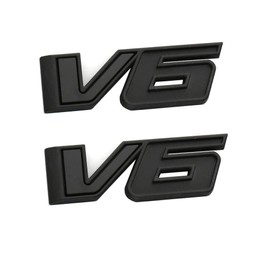 2pcs V6 Emblems 3D Decal Car Nameplate Sticker Badge Replacement for 17-21 Canyon Colorado (Matte Black)