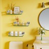 Alise Bathroom Glass Shelf with Stainless Steel Railing, Polished Chrome