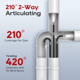 TOPDC Two-Way Articulating Borescope Camera with Light, Industrial Endoscope with 0.24in Articulating Snake Camera, 1920P HD Video Inspection Scope for Automotive & Aircraft Mechanics, 6.5ft