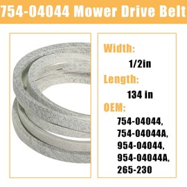 754-04044 Mower Deck Belt for Cub Ca-det MTD 754-04044A 954-04044 954-04044A Ariens Gravely 07200436, 1/2" X 134"