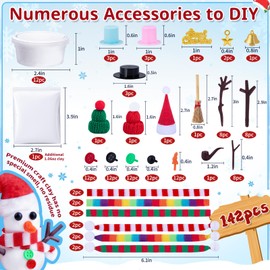 VEKDA 12 Pack Build a Snowman Kit Winter Crafts for Kids Light Modeling Clay DIY Snowman Craft Kit Christmas Stocking Stuffers for Kids