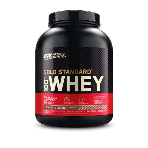 Optimum Nutrition Gold Standard 100% Whey Protein Powder, Chocolate Coconut, 5 Pound (Packaging May Vary)