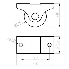 0.5 Inch 1 Inch 1.25 Inch 1.5 Inch TPR Rubber Silent Sliding Door Pulley Drawer Shoe Cabinet Furniture Casters Small Wheels 8pcs Mini Caster Wheels Low Profile Single Direction (1 Inch)