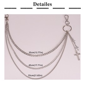 QWALIT Pants Chain for Men Pocket Chain for Pants Jean Chains for Men Jean Chains Chains for Jeans Biker Chain Hip Chain Jean Chains for Women Pants Chain for Women Punk Chain Cross