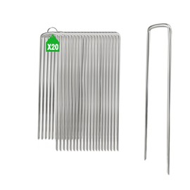 YFLeomry Ground Anchor, Galvanised Steel Pegs, Robust for Tent, Garden & Camping, Tent Hooks, Pegs, Weatherproof (4 mm, 150 x 25 mm)