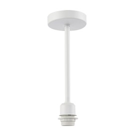 Classic Matte White Ceiling Light Fixture to Showcase Lamp Shades | 12cm x 33cm | Suitable for Lamp Shades with E27 Lamp Holder by Happy Homewares