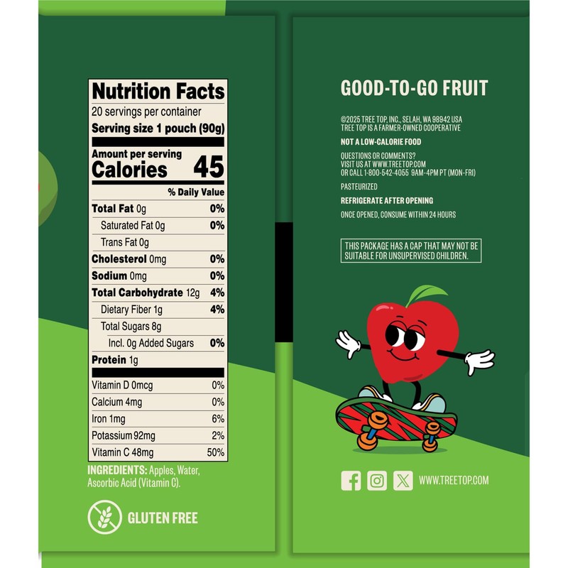 Tree Top Applesauce Pouches (3.2 Ounce (Pack of 20), Apple)