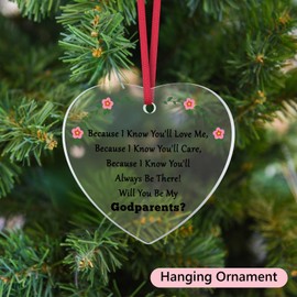 Rehykoy Acrylic Hanging Ornament Godparents Proposal Gift Baptism Gifts for Godparents Christmas Ornament
