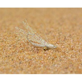 Crazy Charlie Saltwater Fly Fishing Flies - Choose from White, Pink, Crystal, Tan & Chartreuse - Hand Tied on Mustad Signature Duratin Fly Hooks Sizes #2, #4 & #6 (6ct Crystal Hook #6)