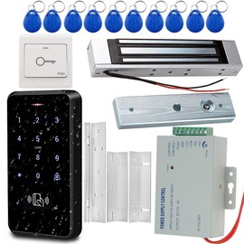 HENA Professional Access Control Kit, IP68 RFID Keypad(3000 Users Capacity)+180KG/380lbs Magnetic Door Lock,DC12V 3A Power Supply, Suitable for All Doors,Outdoor Multi Color HERNAS-180KGZL S20