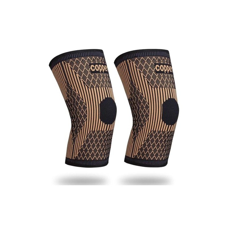 Copper Knee Braces for Women and Men - 2 Pack