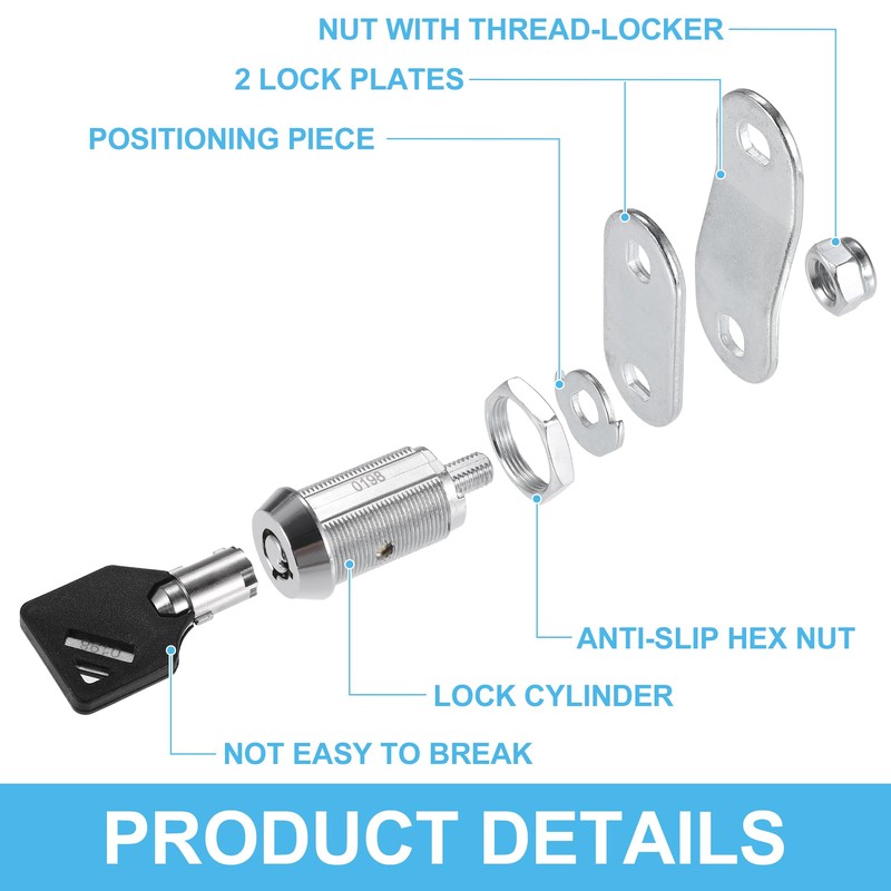 X AUTOHAUX 1 Set Cam Lock RV Storage Locks Keyed