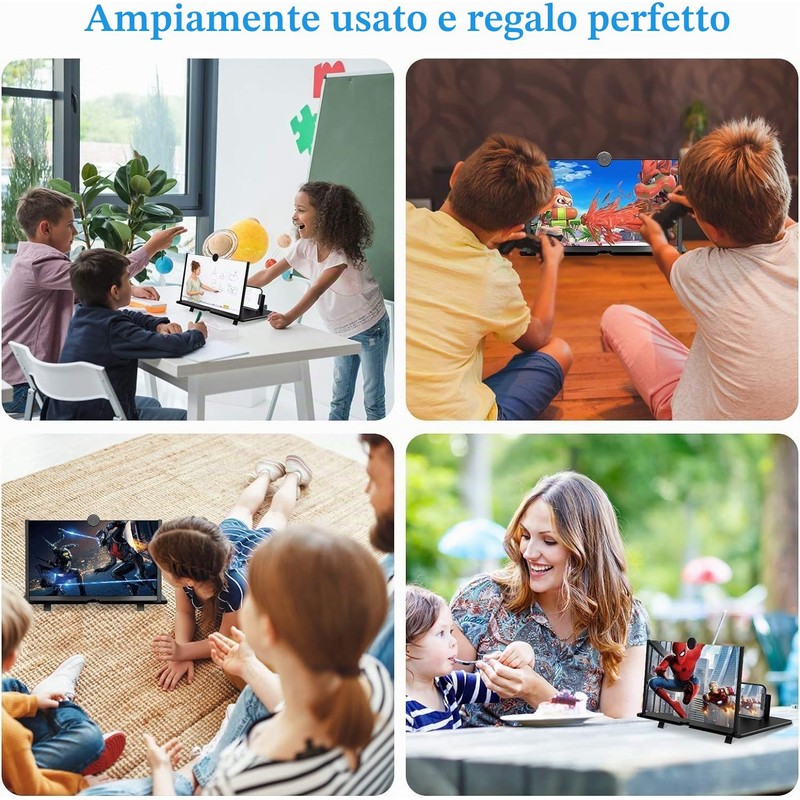JUYUANDE Iente ingrandimento smartphone, 3D HD Lente di ingrandimento, per