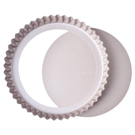 SUNCITY 10 Inch Tart Pan with Removable Bottom for Baking, Carbon Steel, Gold