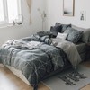 HighBuy Dark Grey Comforter Set Queen Modern Plaid Bedding Comforter