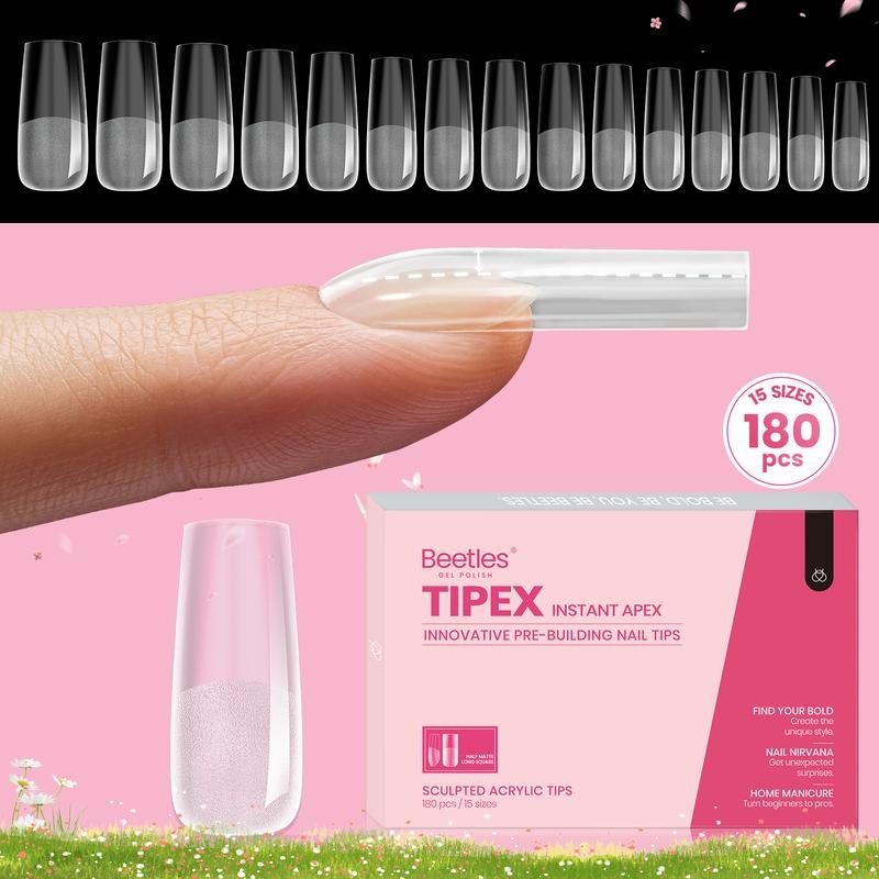 Beetles Tipex Instant Apex Nail Extension Tips Kit Almond/Coffin/Square/Oval/Stiletto/Squaoval Shape