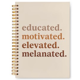 VIIJJUE Black Girl Magic Notebook, Black Women Gifts Journal, Educated Motivated Elevated Melanated Hardcover Spiral Notebooks, 5.5x8.3 Inch