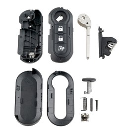 3-Button Remote Control Folding Key Shell Compatible with Fiat 500L MPV Ducato Doblo Citroen Jumper Peugeot Boxer (C)