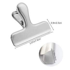 Qualsen Pack of 12 Clips 7.6 cm Metal Clips for Bags Cips Metal Clips Bulldog Clips Sealing Clips for Bags Sealing Clips for Kitchen Office Home