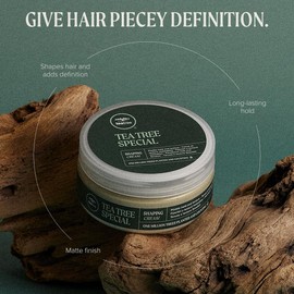 Tea Tree Shaping Cream, Crema para Peinar con Árbol de Té, Fijación Duradera, Acabado Mate, Para Todo Tipo de Cabello, 85 g
