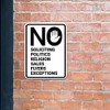 Retrato redondo No Soliciting No Politics No Religion No Sales