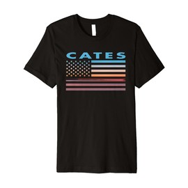 Vintage Sunset American Flag Cates, North Carolina Premium T-Shirt