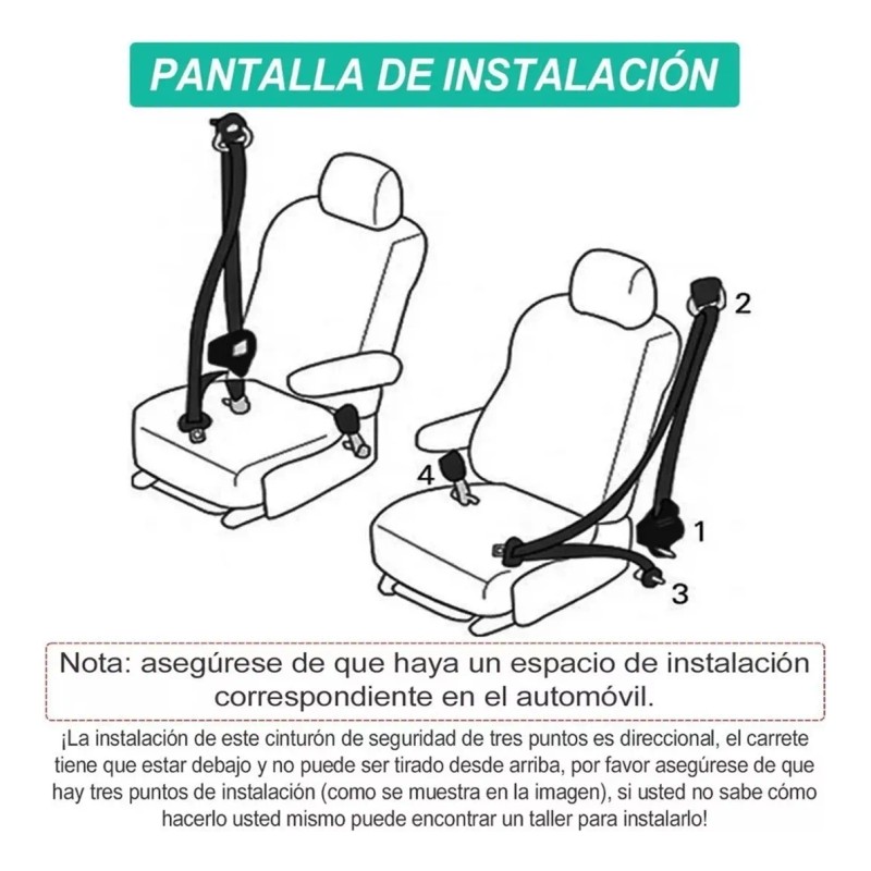 Cinturón De Seguridad De 3 Puntos Universal Retráctil 2pzs