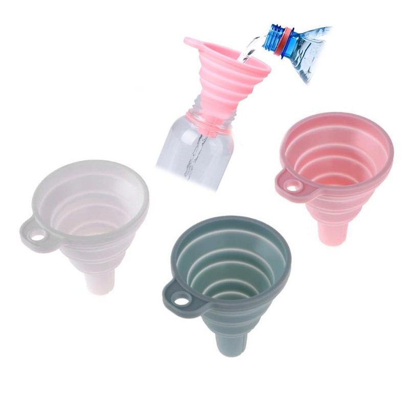 AKOAK Portable Mini Silicone Foldable Funnel, Flexible Silicone Transfer Tools