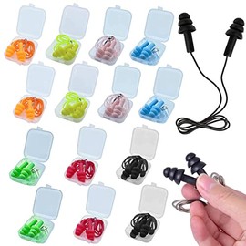 14 Pares de Tapones para los Oídos de Natación Reutilizables - Tapones para los Oídos Impermeables y de Gel de Sílice para Dormir, Nadar, Roncar y Lugares Ruidosos