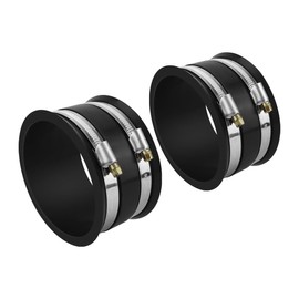 JIYIZO 2 Pcak 4 Inch Dust Collection Hose Control Flex Cuff with Steel Hose Clamps, Dust Hose Connector Coupler for Woodworking Dust Collection Fittings, Dust Collector Accessories Machinery