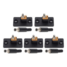 Micro Traders 5 Pairs Male Jack & Female Socket Panel Mount Barrel Jack Plug 5.5mmx2.1mm DC Socket Plug for Recorders Audio Learning Machines Telephones Household Appliances