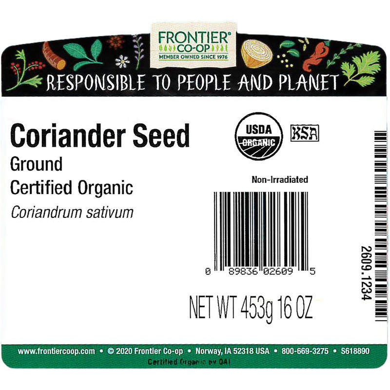 Frontier Herb Bulk Coriander Seed Organic Ground, 1 Pound
