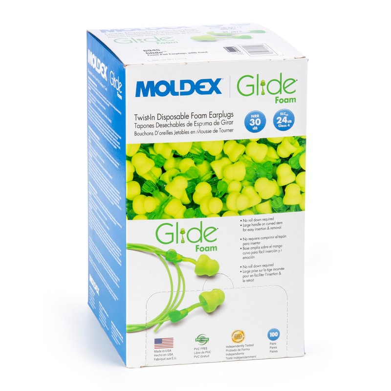 Moldex Glide® Uncorded Foam Twist and Push-In Earplug 6940, NRR