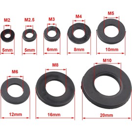 TAORAYO Nylon Flat Washer Flat Washer Crush Flat Washer Drain Washer Nylon Ring Gasket Set Washer Flat Ring Seal Kit Set Sealing Ring Spacer Drain Gasket Gasket Fastener Plastic Flat O Ring Gasket