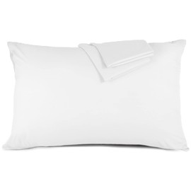 Hafaa White Pillowcases 2 Pack Brushed Microfiber Plain Pillow Cases with Envelop Closure – Wrinkle & Fade Resistant Pillow Cover, 50x75 cm