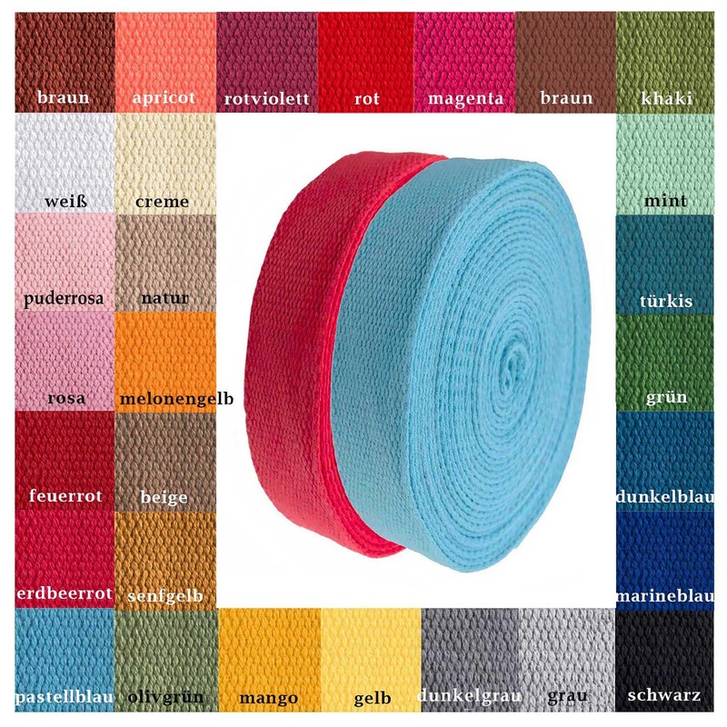 5 m Webbing Strap 25 mm 100% Cotton Webbing Carry