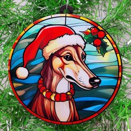 Generic Greyhound Santa Ornament