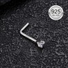 Thunaraz 925 Sterling Silver Nose Studs, 20G L Shaped Nose