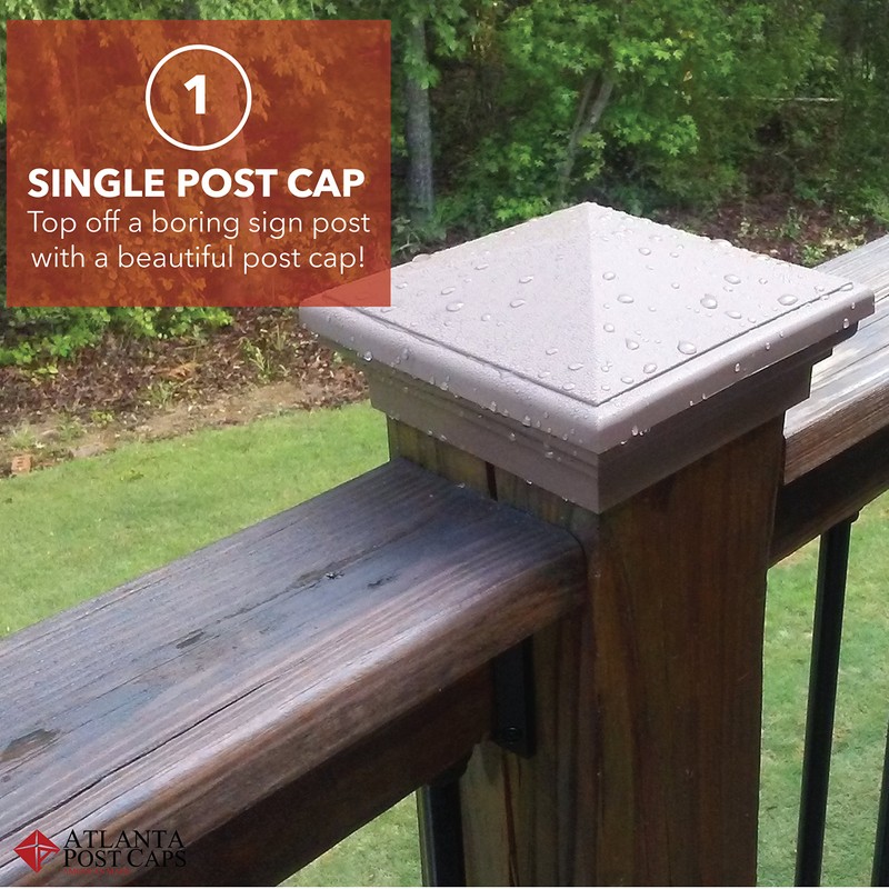 2-Pack 4x4 Brown Post Cap Slim Profile fits Post (3.5"x3.5"