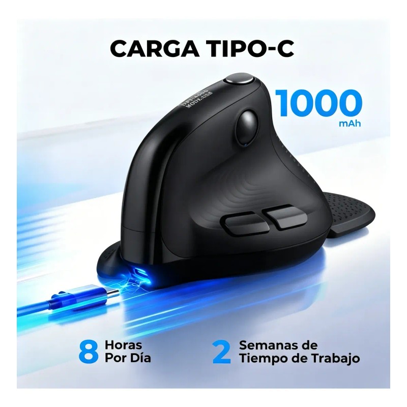 Delux Mouse Ergonómico, Pantalla Oled, Rueda De Pulgar, Rgb