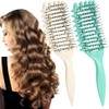 Cepillo Para Cabello Rizado 2 Piezas, Peine Desenredante Antitirones, Cepillo